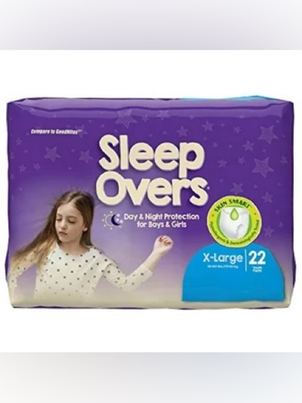 NWT’s Sleep Overs Unisex X-Large Absorbent Incontinence Underwear, 85 - 140 lbs